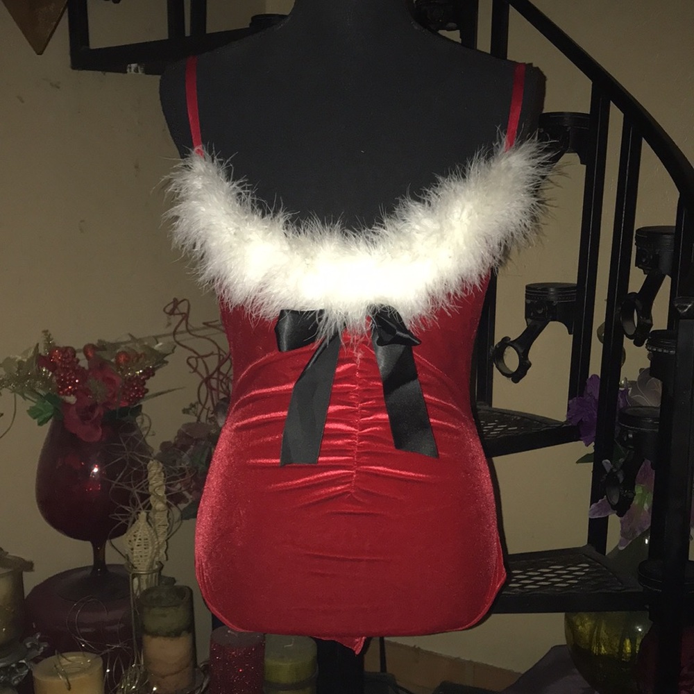 SEXY Frederick’s Mrs Santa Claus Christmas Helper one piece lingerie